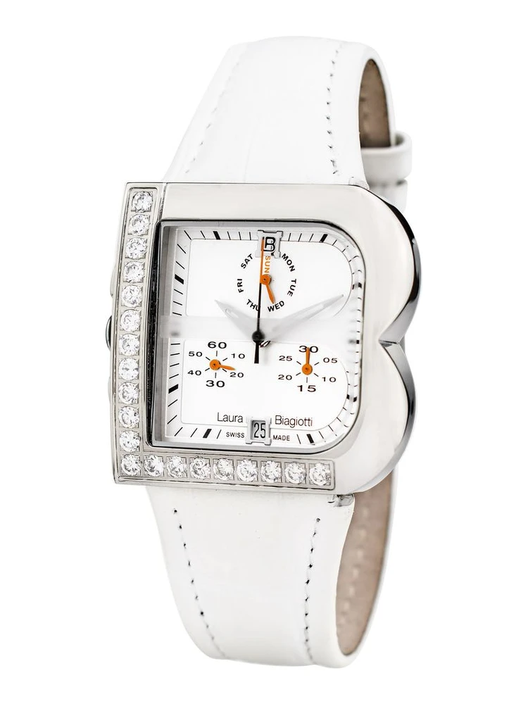 White Leather Dress Watch