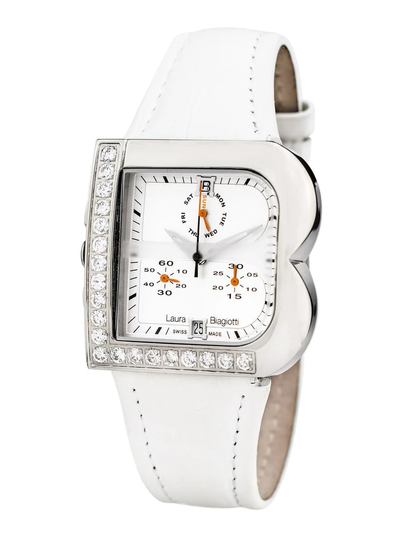 White Leather Dress Watch