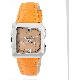 Orange Leather Dress Watch