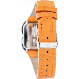 Orange Leather Dress Watch