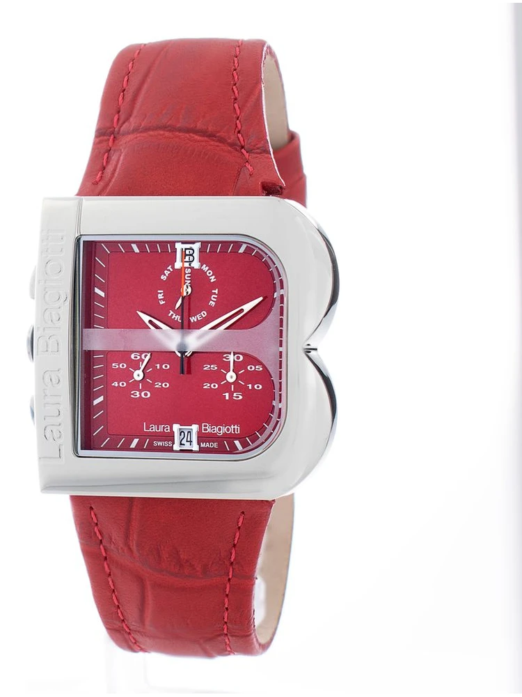 Red Leather Dress Watch