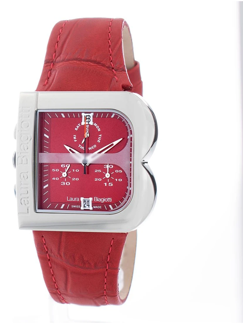 Red Leather Dress Watch