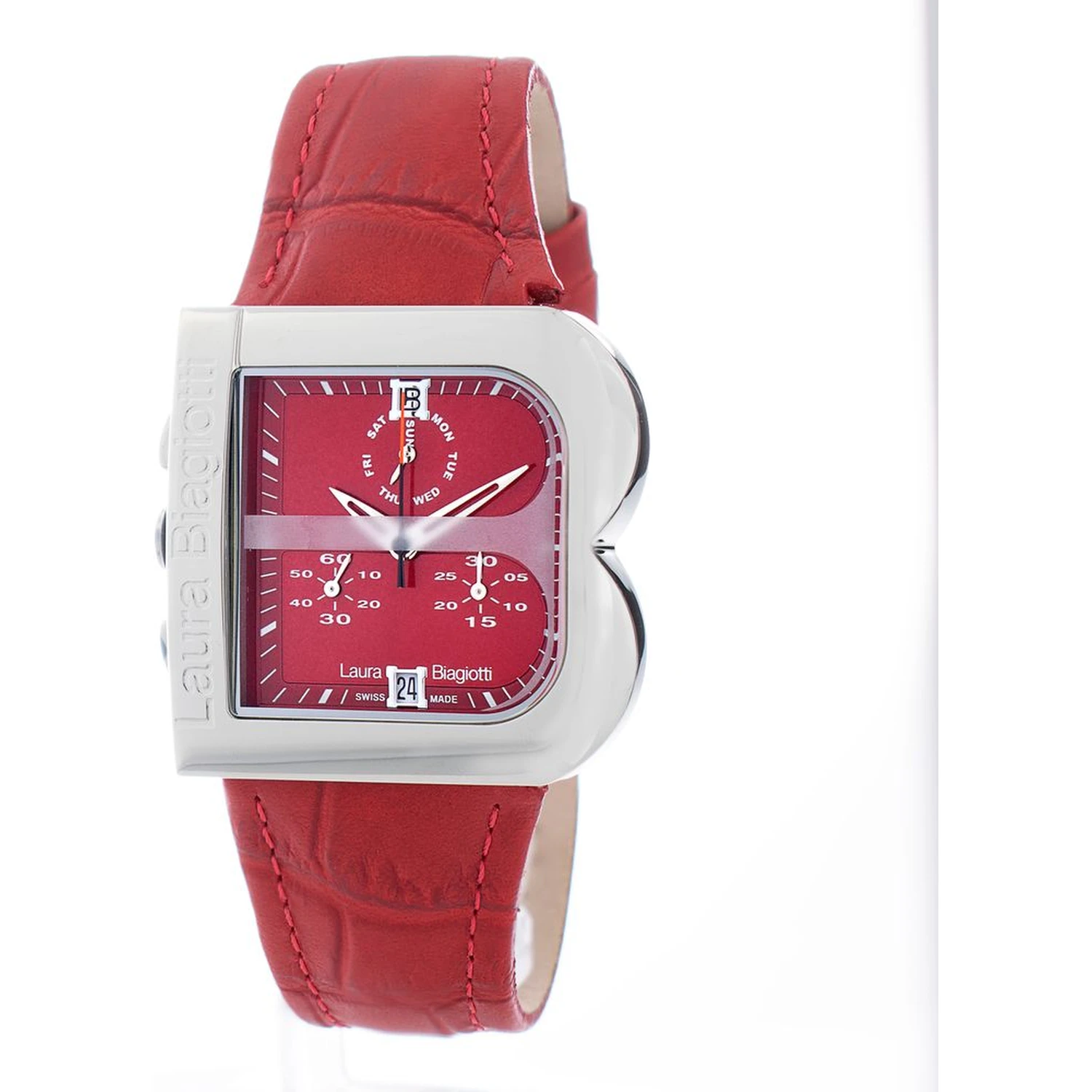Red Leather Dress Watch