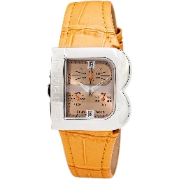 Orange Leather Dress Watch