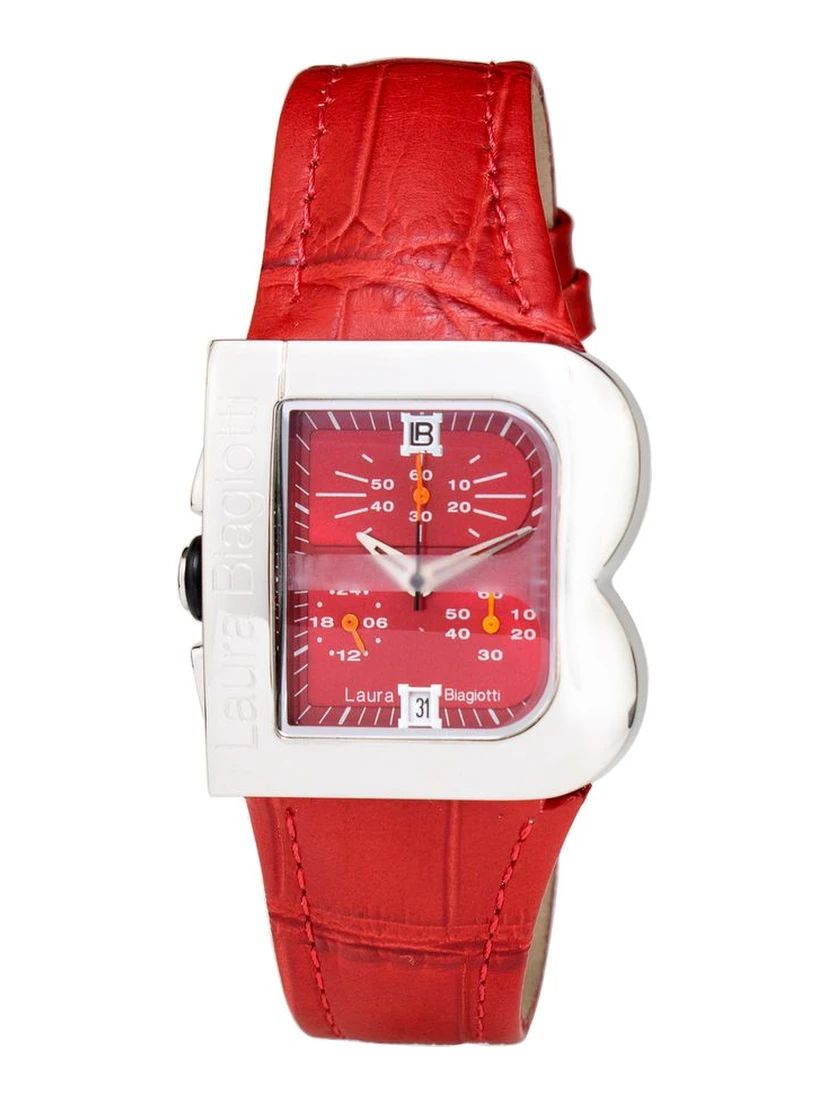 Red Leather Dress Watch