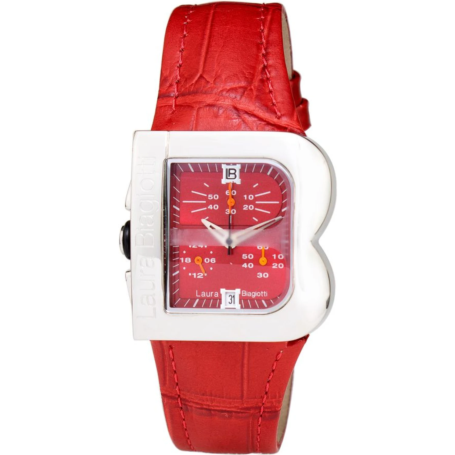 Red Leather Dress Watch