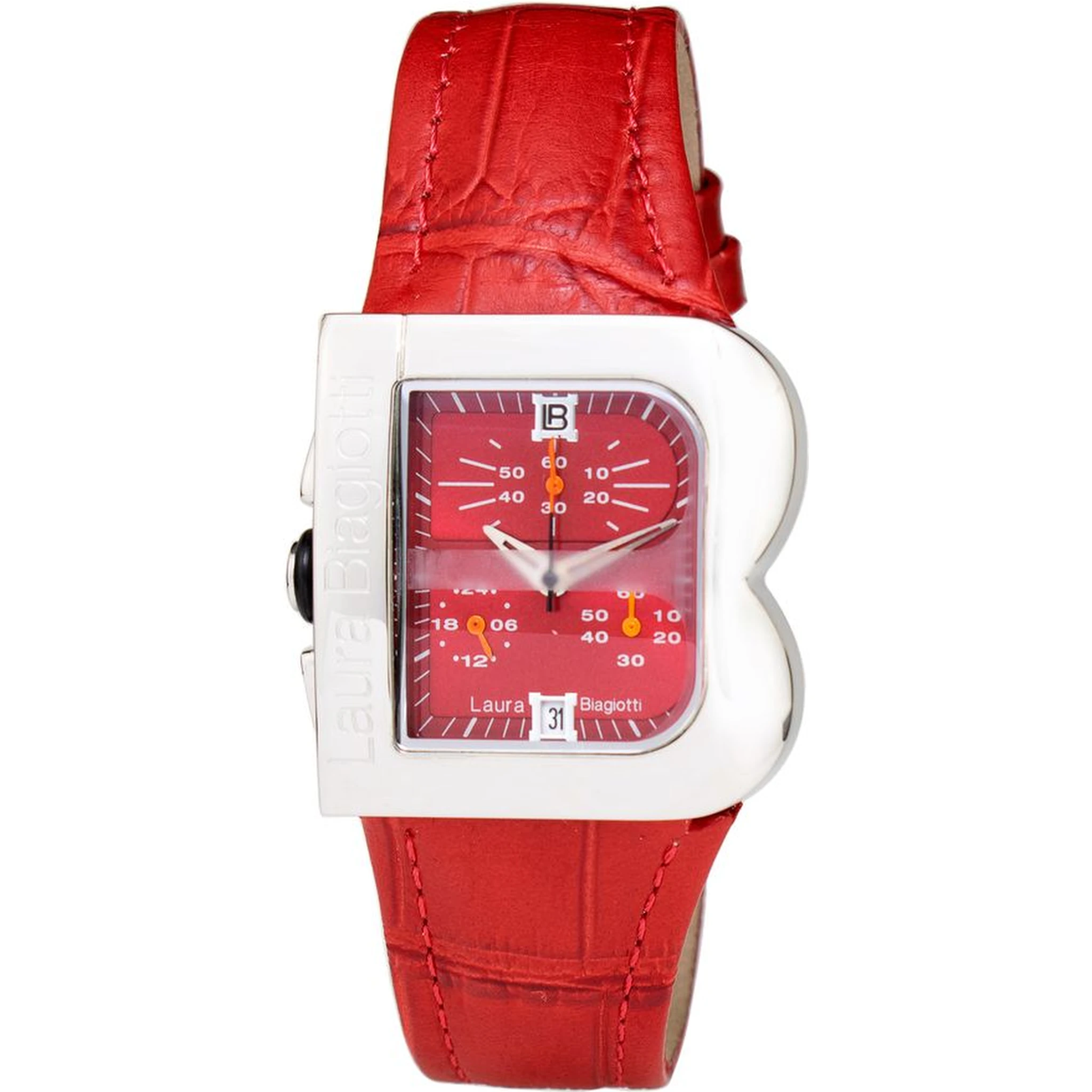 Red Leather Dress Watch