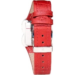 Red Leather Dress Watch