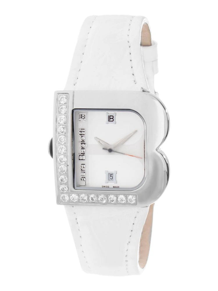White Leather Dress Watch