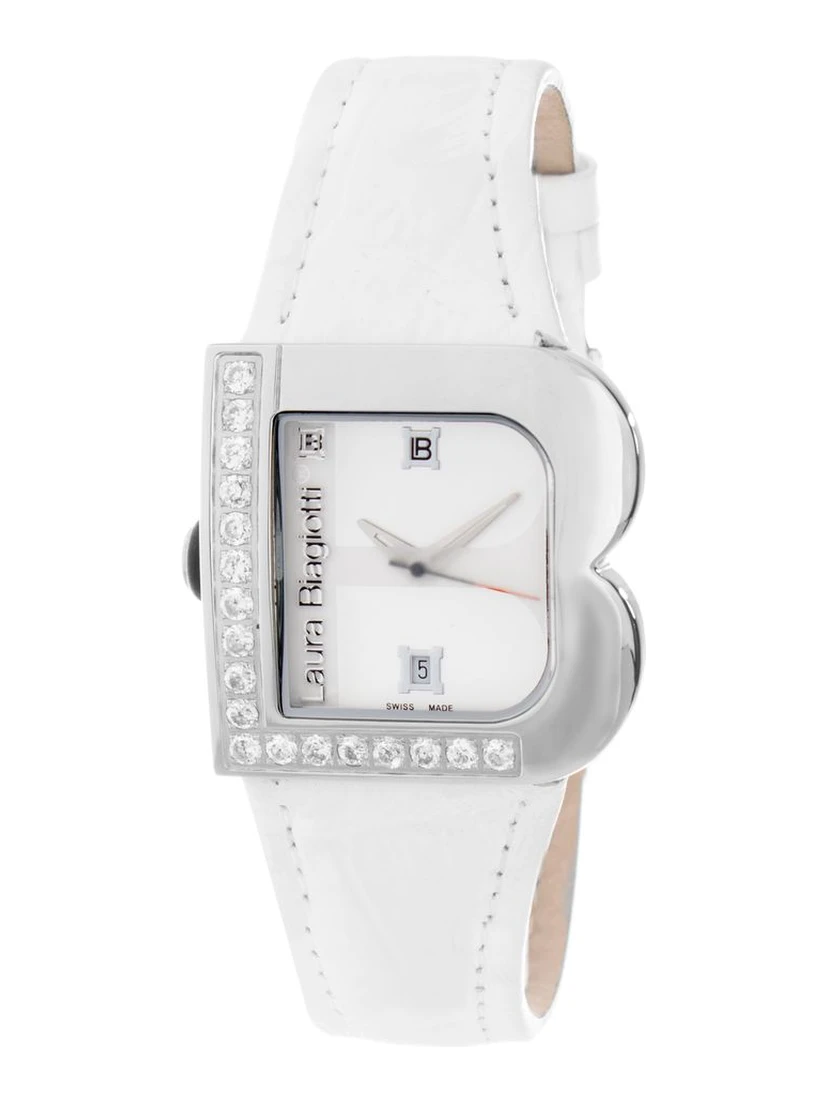 White Leather Dress Watch