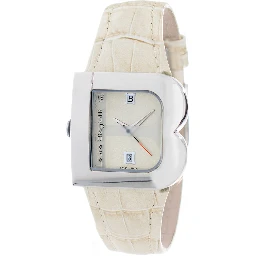 Beige Leather Dress Watch