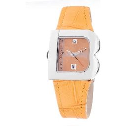 Orange Leather Dress Watch