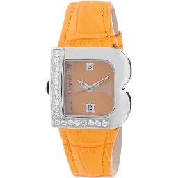 Orange Leather Dress Watch
