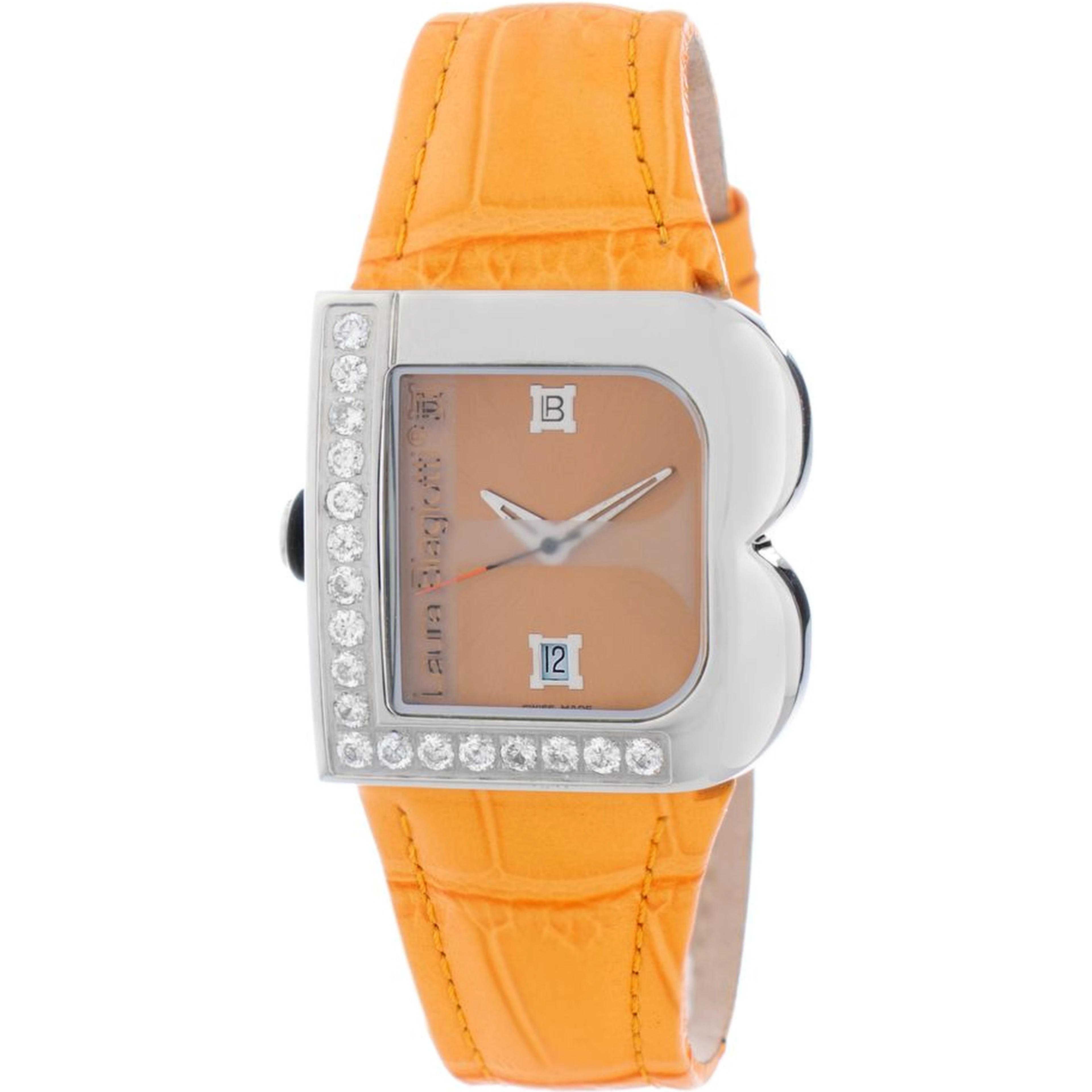 Orange Leather Dress Watch