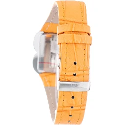 Orange Leather Dress Watch