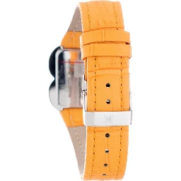 Orange Leather Dress Watch