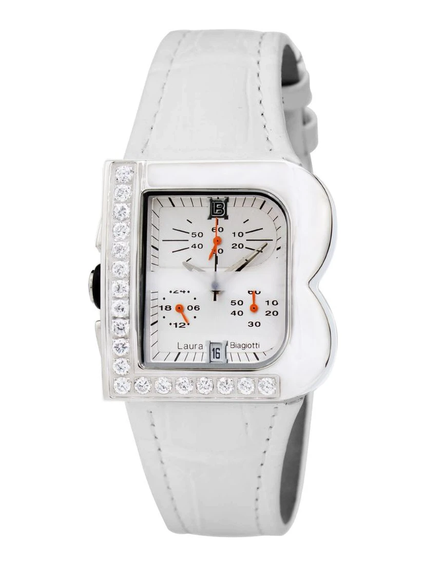 White Leather Dress Watch
