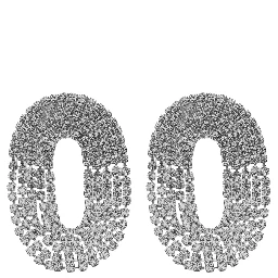 Liberty One Metallic Earings with Rear Closure and Oval Shape in Silver Pleated Brass Woman