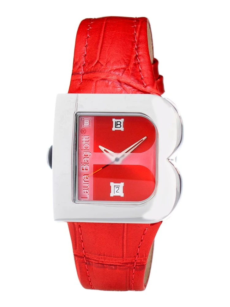 Red Leather Dress Watch