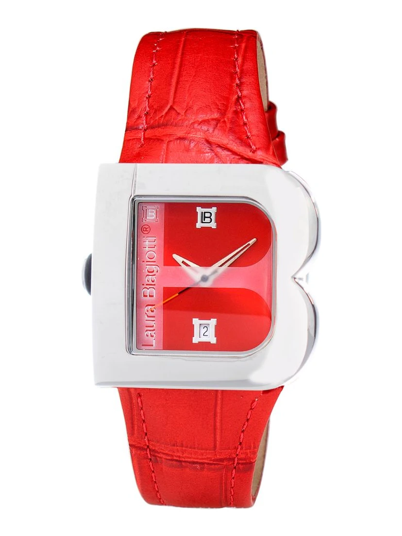 Red Leather Dress Watch
