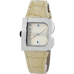 Beige Leather Dress Watch