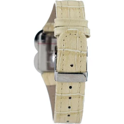 Beige Leather Dress Watch