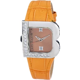 Orange Leather Dress Watch