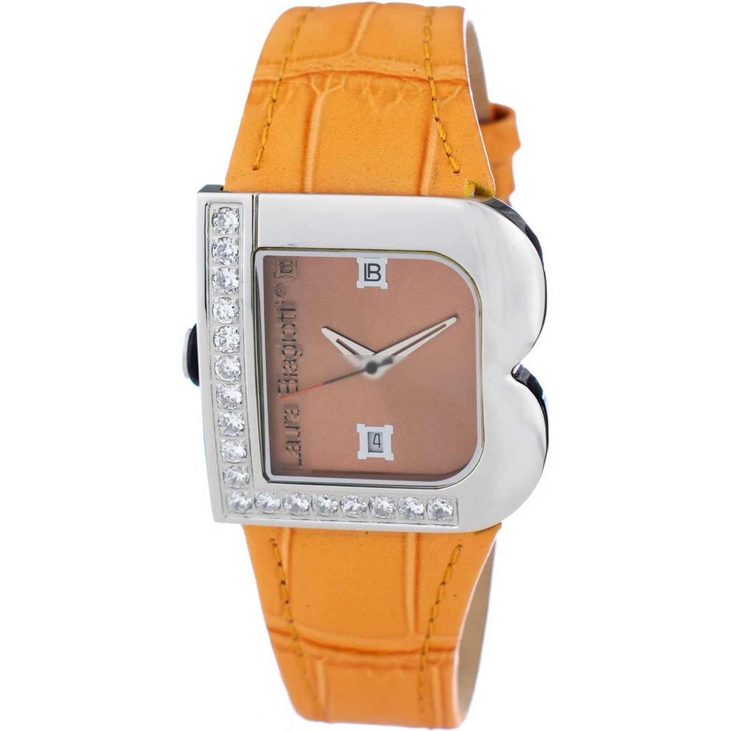 Orange Leather Dress Watch