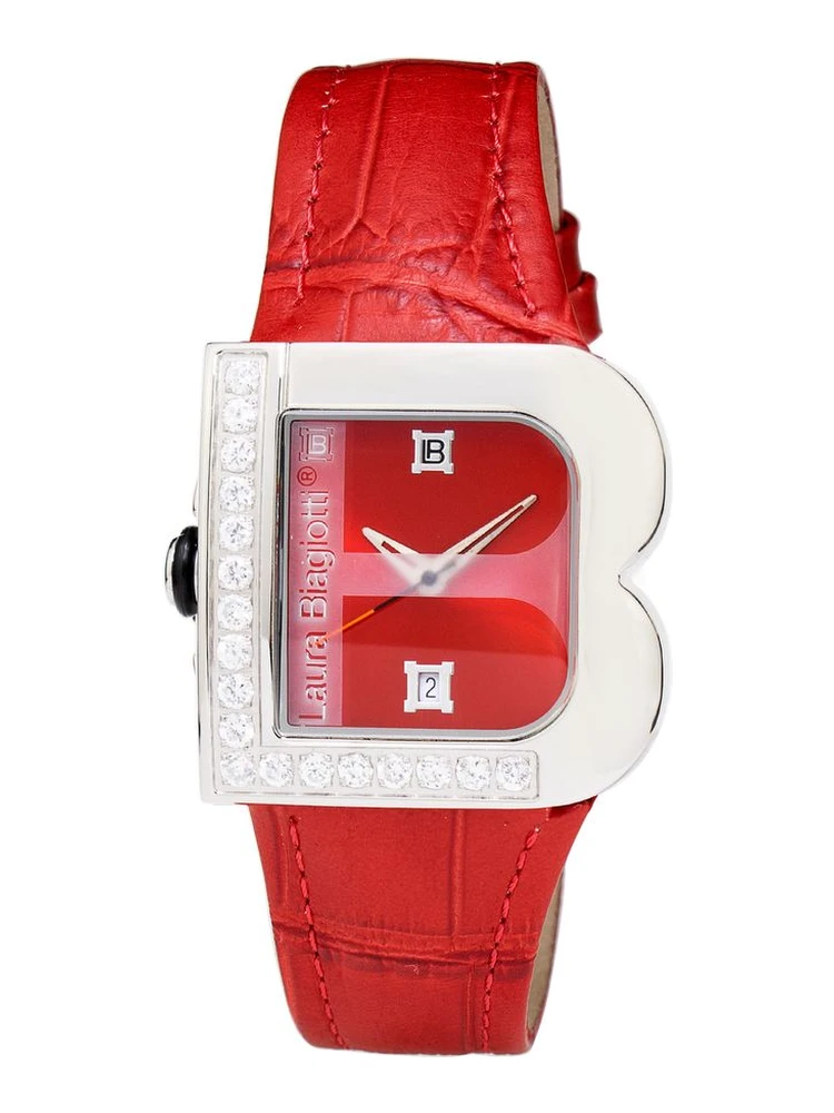 Red Leather Dress Watch