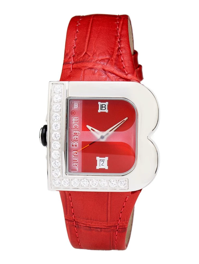 Red Leather Dress Watch
