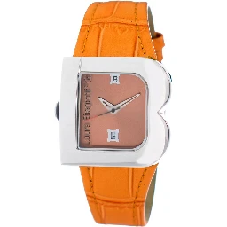Orange Leather Dress Watch