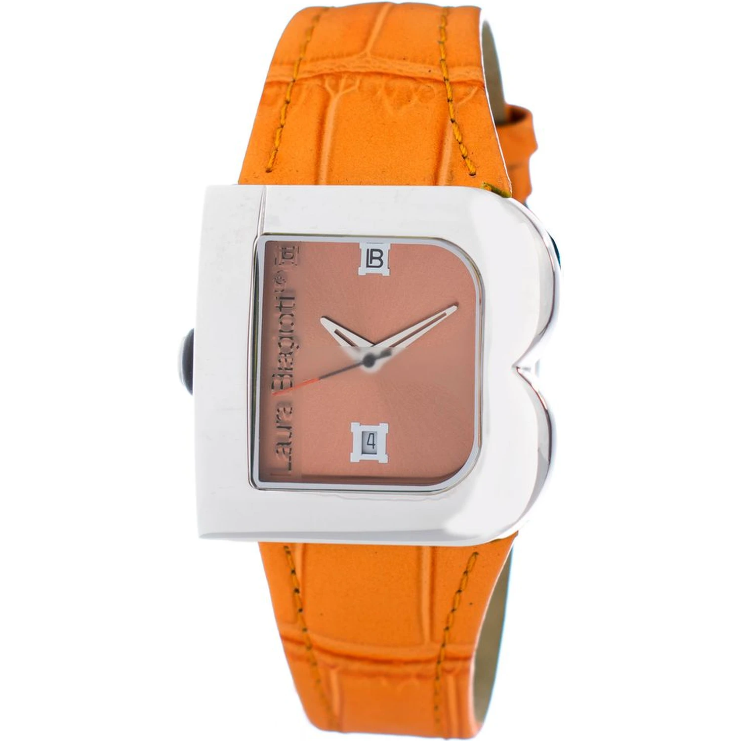 Orange Leather Dress Watch