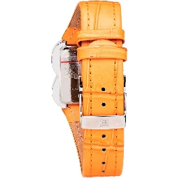 Orange Leather Dress Watch