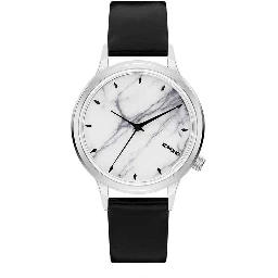 Black Leather Dress Watch