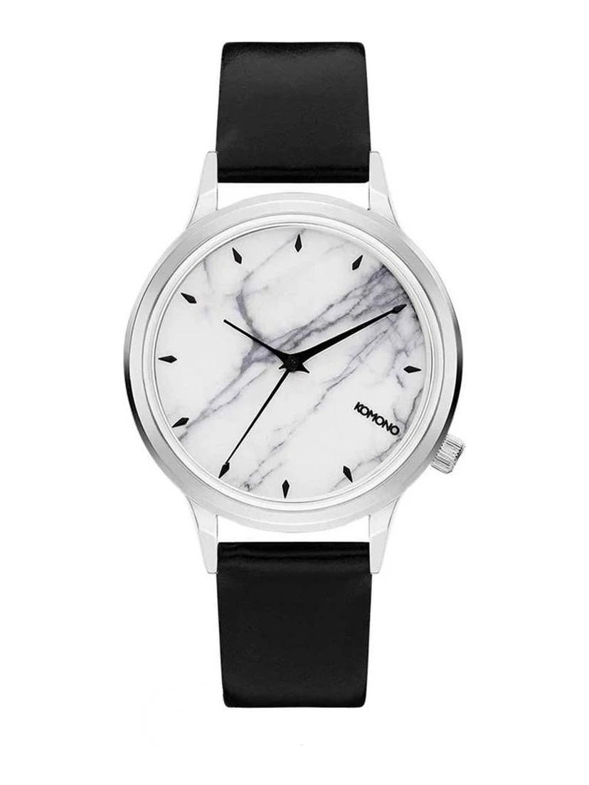 Black Leather Dress Watch