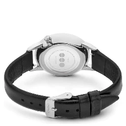 Black Leather Dress Watch