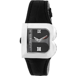Black Leather Dress Watch