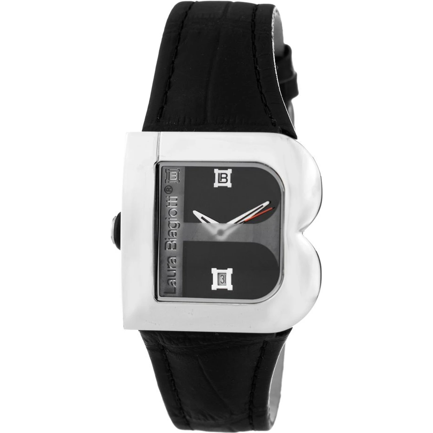 Black Leather Dress Watch