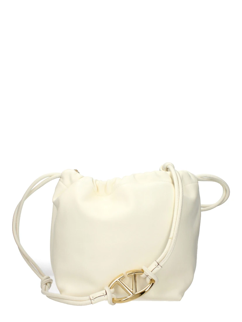 Beige Leather Shoulder Bag