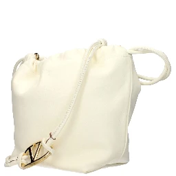Beige Leather Shoulder Bag