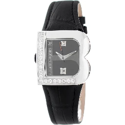 Black Leather Dress Watch