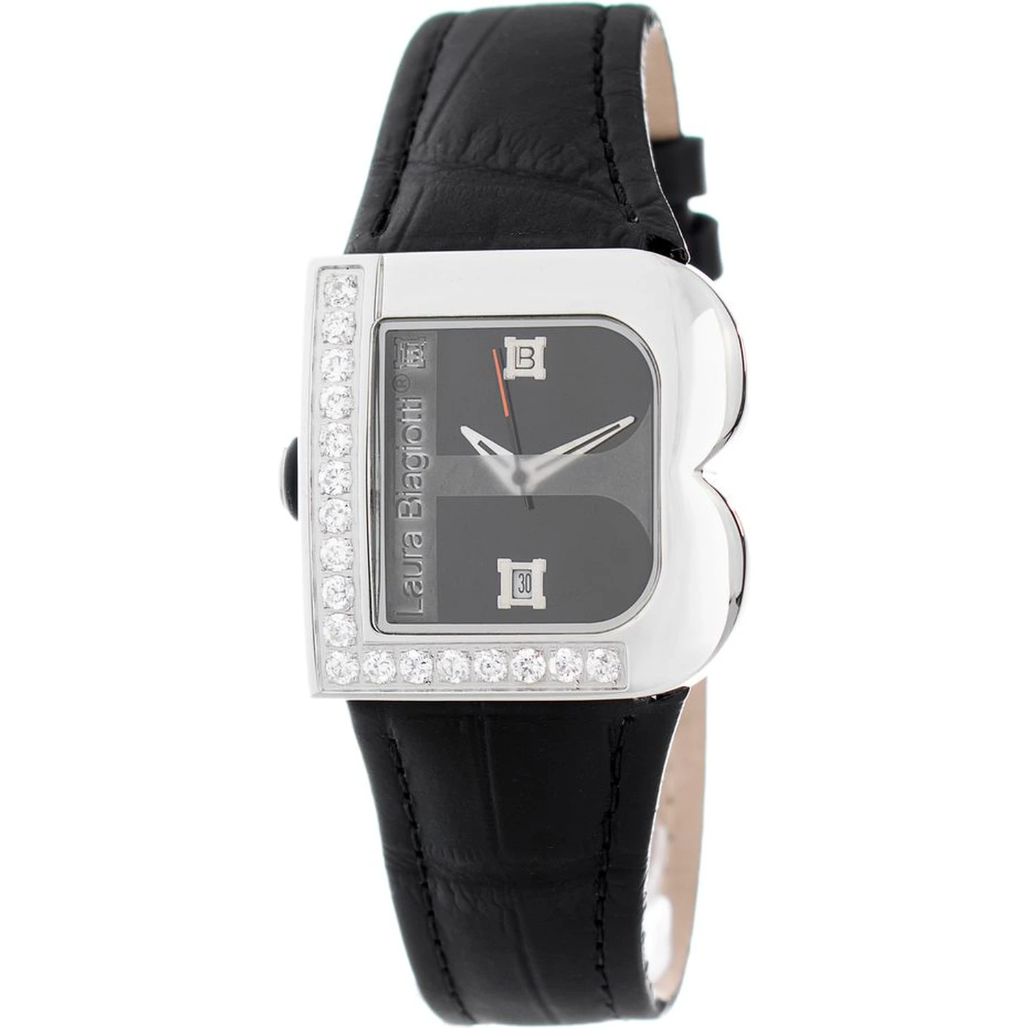 Black Leather Dress Watch
