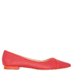 Red Leather Ballerinas – Elegant Women’S Flat Shoes With Low Heel