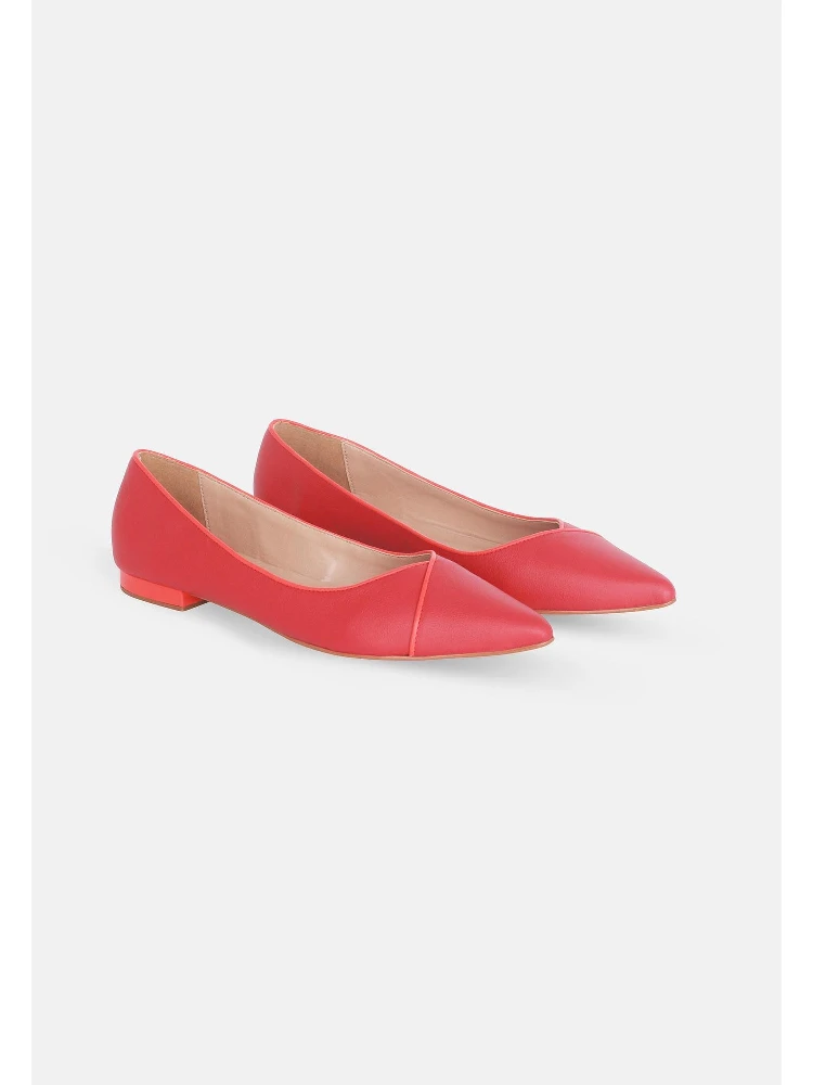Red Leather Ballerinas – Elegant Women’S Flat Shoes With Low Heel alternative