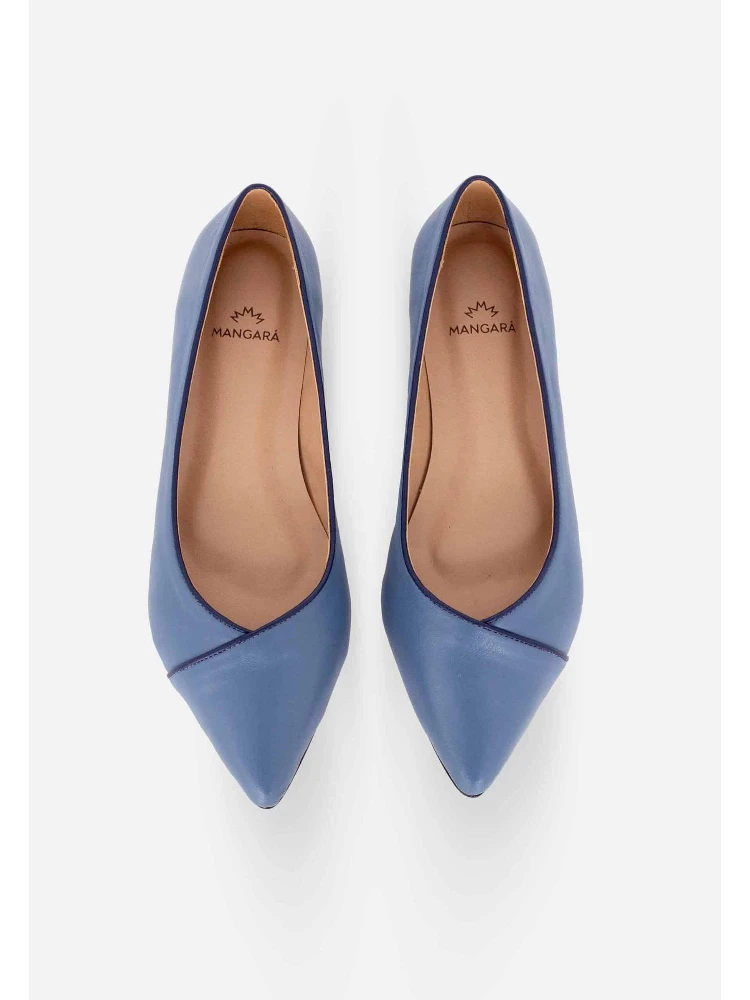 Blue Leather Ballerinas – Elegant Women’S Flat Shoes With Low Heel alternative
