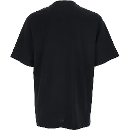 Black Crewneck T-Shirt with Logo Embroidery on the Front in Cotton Man