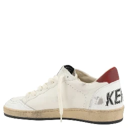 Cream Calf Leather Bos Taurus Low Top Sneakers