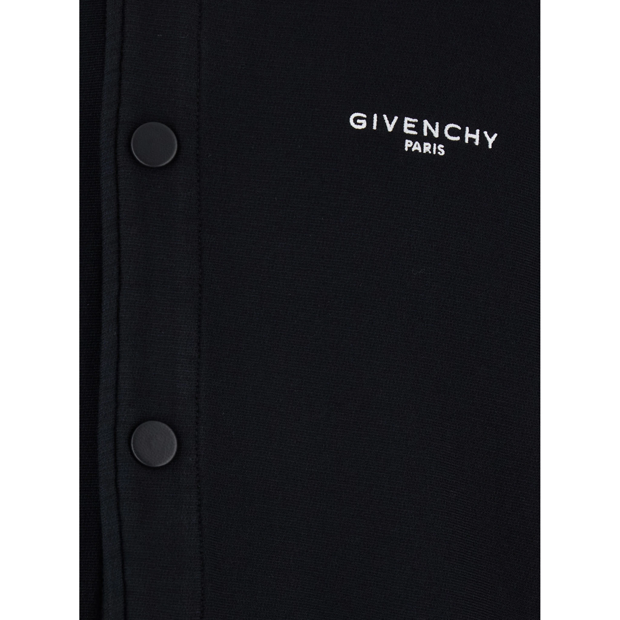 Black Varsity Jacket with Bomber Collar and Logo Lettering on the Front in Cotton Man