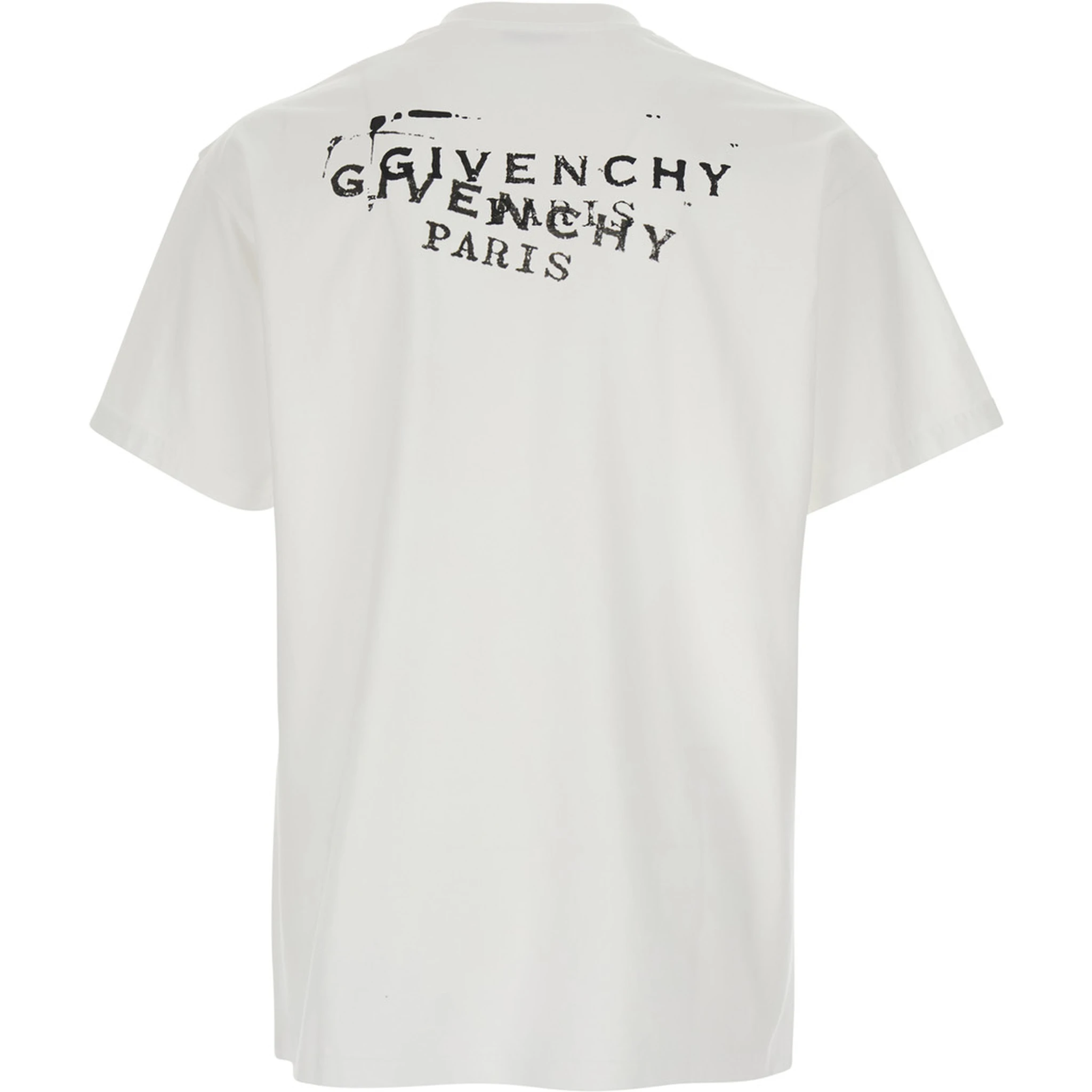 White Crew Neck T-Shirt with Logo on Front and Back in Cotton Man