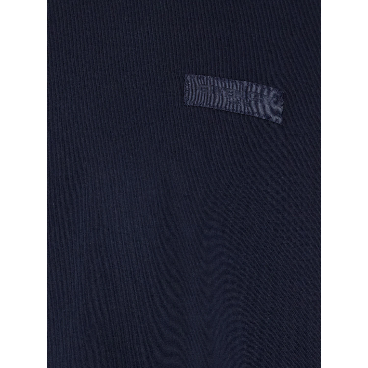 Blue Long-Sleeved T-Shirt with Chest Logo Patch in Cotton Man